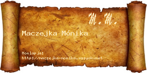 Maczejka Mónika névjegykártya